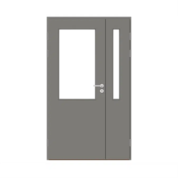 Interior Door HP S3 Glass 05, Double Unequal