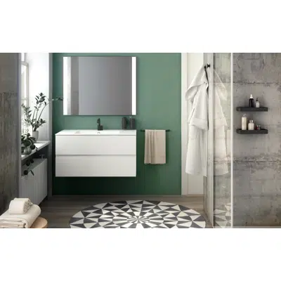 Image for MOD 100,5 cm 2-drawer cabinet & glossy washbasin