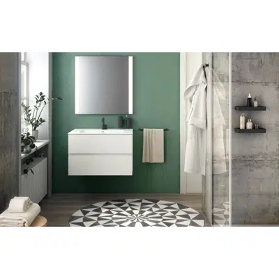 imagem para MOD 80,5 cm 2-drawer cabinet & glossy washbasin