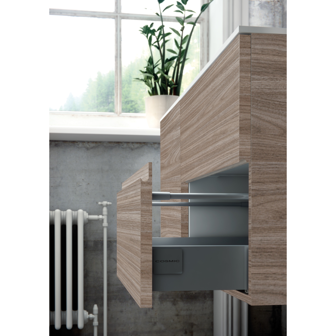 MOD 160,5 cm 4-drawers cabinet with glossy double sinked washbasin