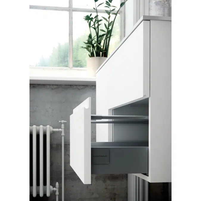 MOD140 cm 2-drawers & 1 door cabinet with glossy right-sink washbasin