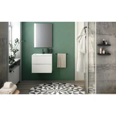 Image for MOD 60,5 cm 2-drawer cabinet & glossy washbasin