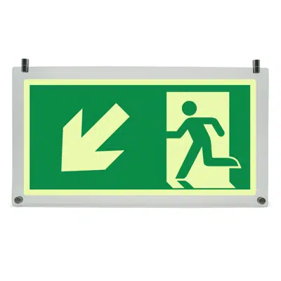 Image for Emergency exit sign - arrow slanted down the left