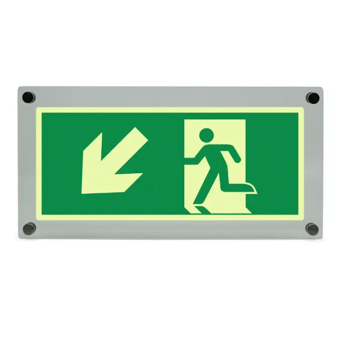 BIM objects - Free download! Emergency exit sign - arrow slanted down ...