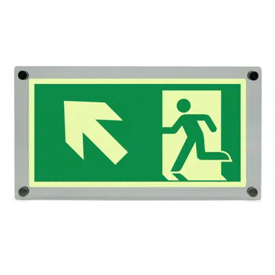 Emergency exit sign - arrow slanted up the left图像