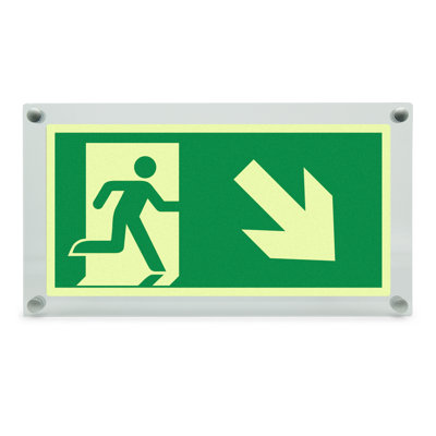 kuva kohteelle Emergency exit sign - arrow slanted down the right