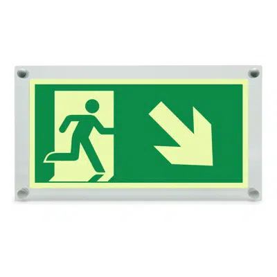 Emergency exit sign - arrow slanted down the right图像