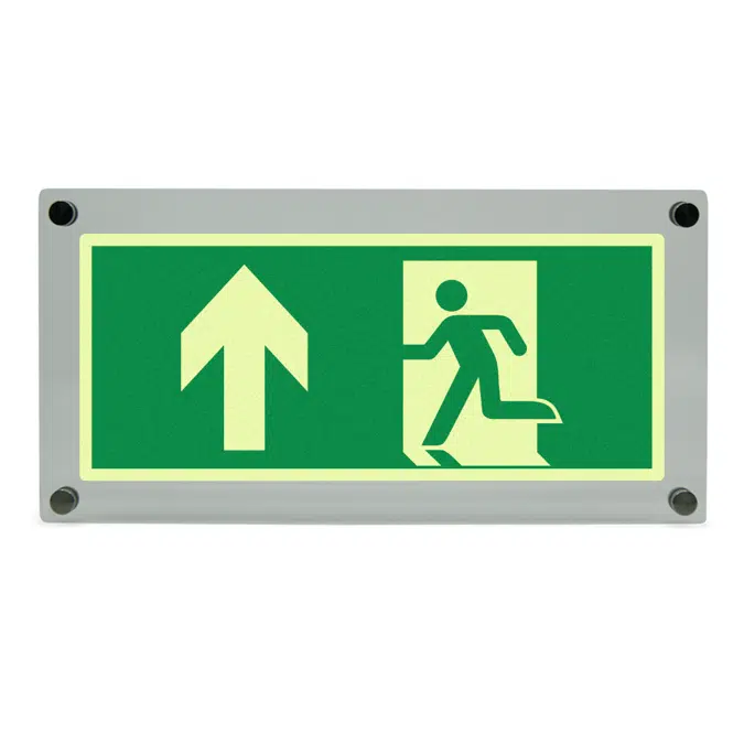 Emergency exit sign - up arrow left