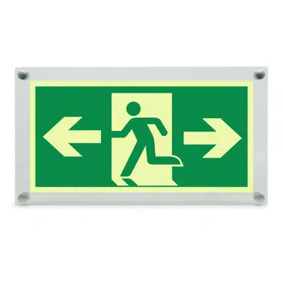 Emergency exit sign - arrow in both directions图像