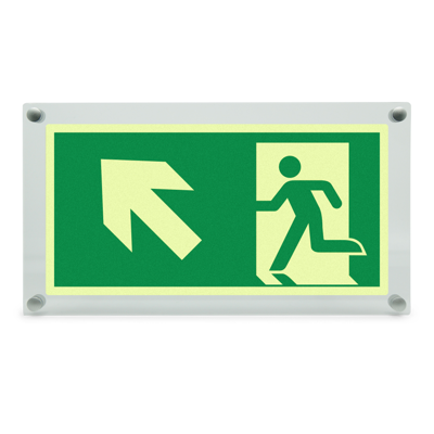 Emergency exit sign - arrow slanted up left 이미지