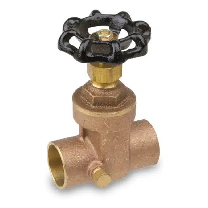 Series 8104 - Brass Gate Valve with Drain, Sweat