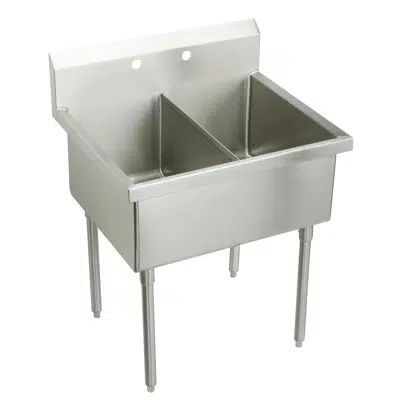 Image for Elkay Sturdibilt Stainless Steel 39" x 27-1/2" x 14" Floor Mount, Double Compartment Scullery Sink