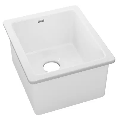 imagen para SWU1517WH Fireclay 16-7/16" x 18-15/16" x 9-1/16" Single Bowl Undermount Bar Sink