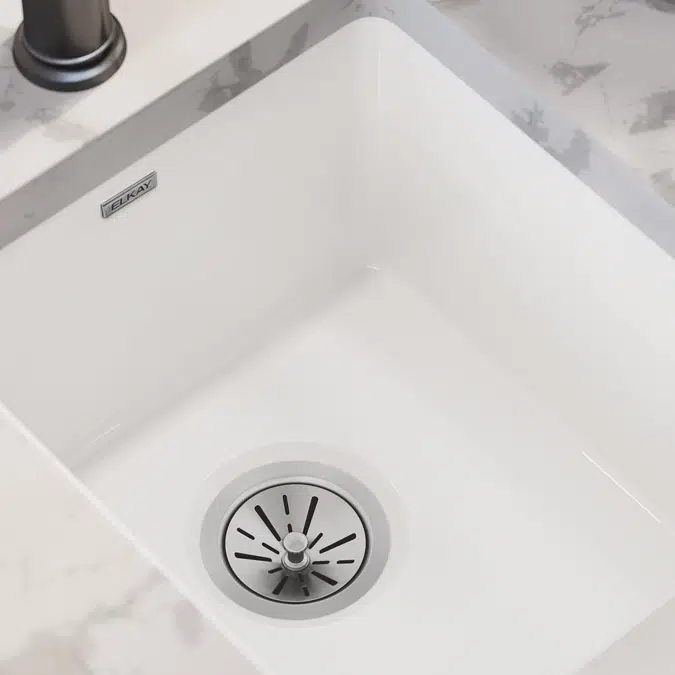 SWU1517WH Fireclay 16-7/16" x 18-15/16" x 9-1/16" Single Bowl Undermount Bar Sink