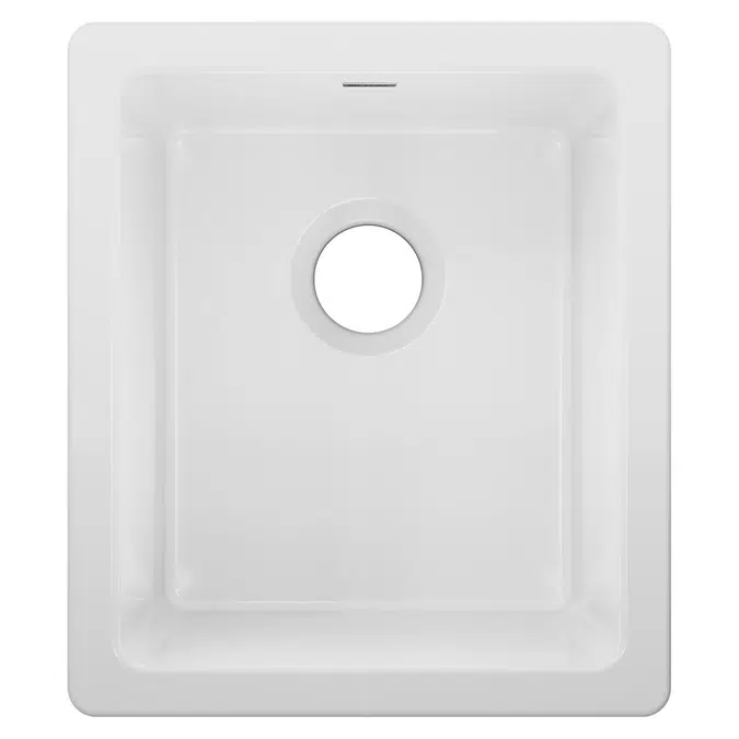 SWU1517WH Fireclay 16-7/16" x 18-15/16" x 9-1/16" Single Bowl Undermount Bar Sink