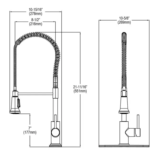 LKAV2061CR_LS_BKCP_MBCR Avado® Single Hole Kitchen Faucet with Semi-professional Spout and Lever Handle