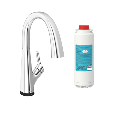 Elkay Avado Single Hole 2-in-1 Kitchen Faucet with Filtered Drinking Water, Chrome图像