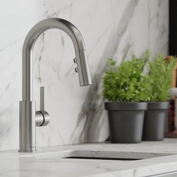 LKAV3032LS Elkay Avado® Single Hole Bar Faucet with Pull-down Spray and Lever Handle Lustrous Steel