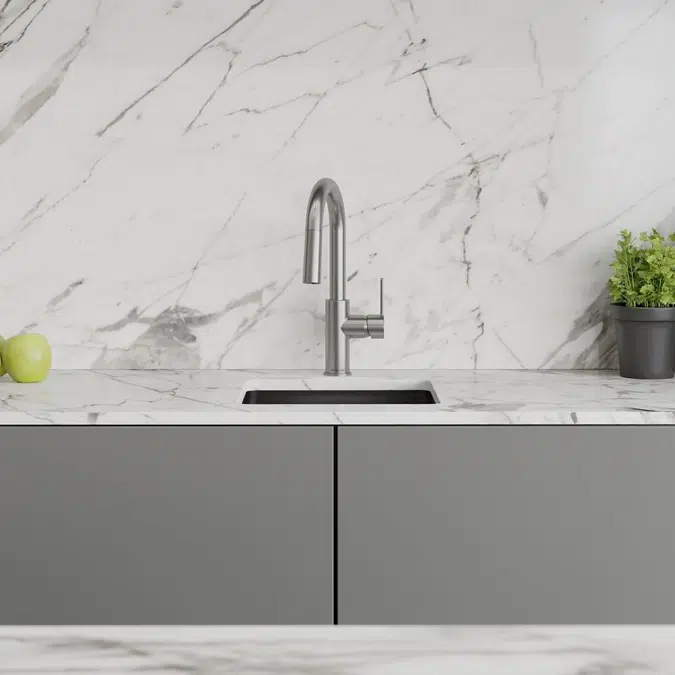 LKAV3032LS Elkay Avado® Single Hole Bar Faucet with Pull-down Spray and Lever Handle Lustrous Steel