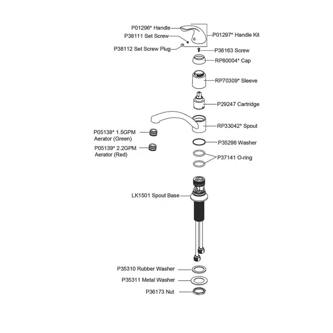 LK1500CR Elkay® Everyday Single Hole Deck Mount Kitchen Faucet with Lever Handle Chrome
