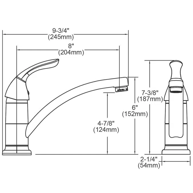 LK1500CR Elkay® Everyday Single Hole Deck Mount Kitchen Faucet with Lever Handle Chrome