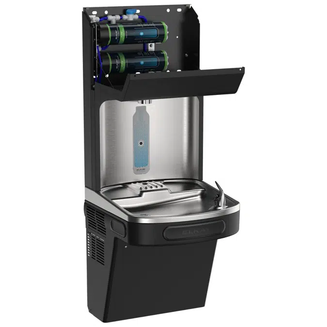 LZS8WSBPRO-2FLP4 Elkay Pro Filtration® Connected Bottle Filling Station & Single ADA Cooler Refrig Dbl Total PFAS* + Lead Reduction BK