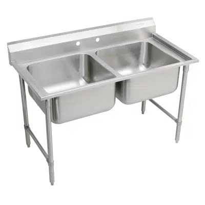 Image for Elkay Rigidbilt Stainless Steel 47-1/4" x 29-3/4" x 12-3/4", Floor Mount, Double Compartment Scullery Sink