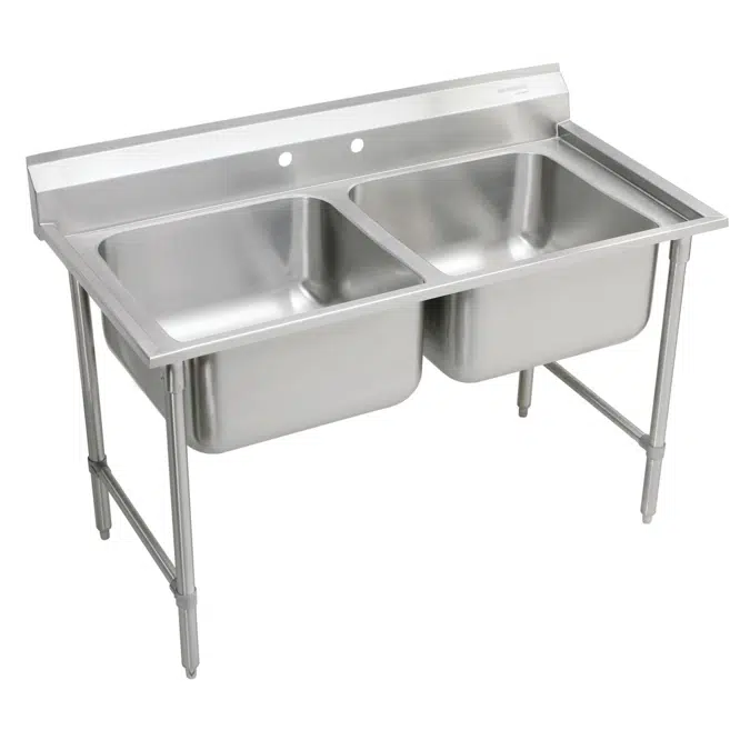 RNSF82362 Elkay Rigidbilt Stainless Steel 47-1/4" x 29-3/4" x 12-3/4", Floor Mount, Double Compartment Scullery Sink