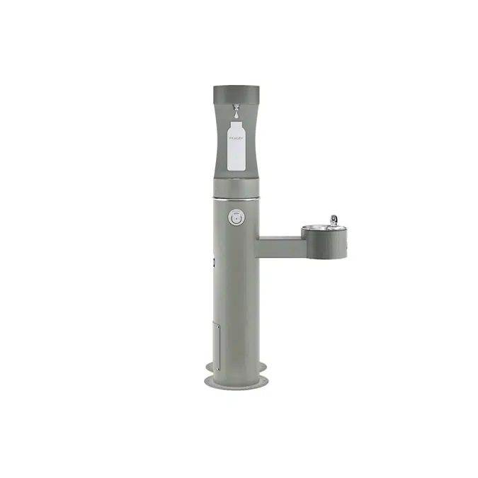 LK4420BF1UDBGRY Elkay Outdoor ezH2O®  Upper Bottle Filling Station Bi-Level Pedestal with Pet Station Non-Filtered Non-Refrigerated Gray