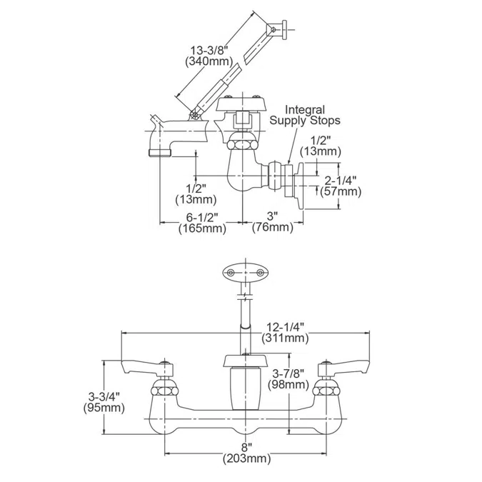 LKB940C Elkay® Commercial Service/Utility Wall Mount Faucet with Bucket Hook Rough Chrome