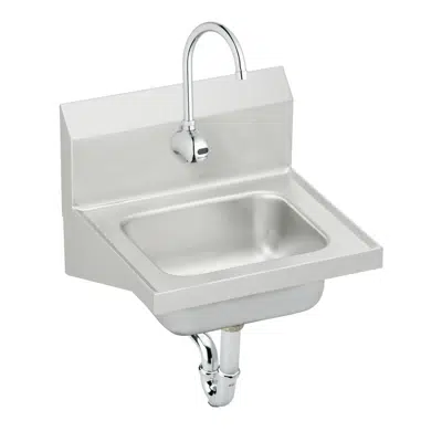 CHS1716SACC Elkay Stainless Steel 16-3/4" x 15-1/2" x 13", Single Bowl Wall Hung Handwash Sink Kit için görüntü