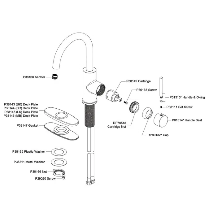 LKAV3021CR_BK_LS_MB Avado® Single Hole Bar Faucet with Lever Handle