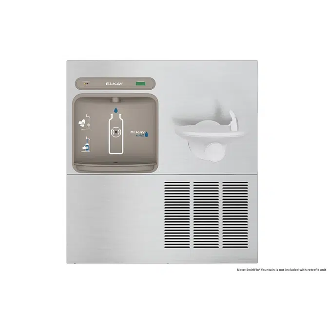 LZWS-ERPB8-RF Elkay ezH2O®  Retrofit Bottle Filling Station for SwirlFlo® Fountain Filtered Refrigerated Stainless
