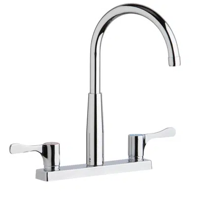 bild för LKD2423BHCElkay 8" Centerset Exposed Deck Mount Faucet with Gooseneck Spout and 4" Lever Handles Chrome