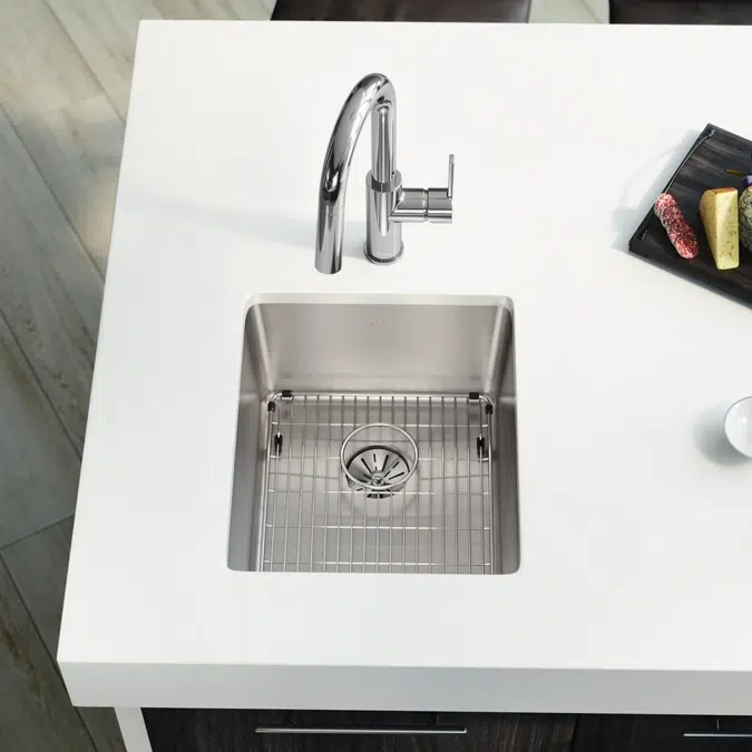 ELUHH1316TPDBG Lustertone Iconix® 16 Gauge Stainless Steel 16" x 18-1/2" x 8" Single Bowl Undermount Sink Kit with Perfect Drain®