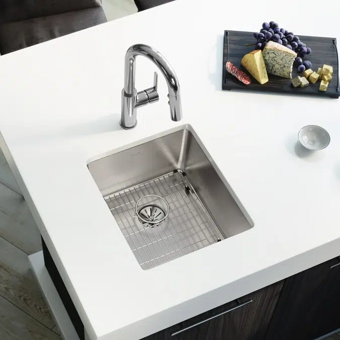 ELUHH1316TPDBG Lustertone Iconix® 16 Gauge Stainless Steel 16" x 18-1/2" x 8" Single Bowl Undermount Sink Kit with Perfect Drain®