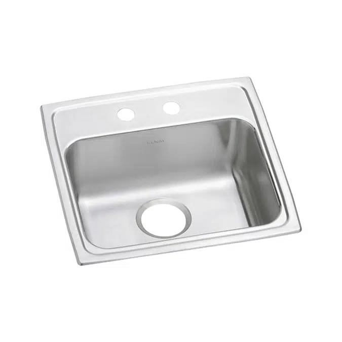 LRAD1919552 Elkay LRAD1919552 Lustertone Classic Stainless Steel 19-1/2" x 19" x 5-1/2", 2-Hole Single Bowl Drop-in ADA Sink