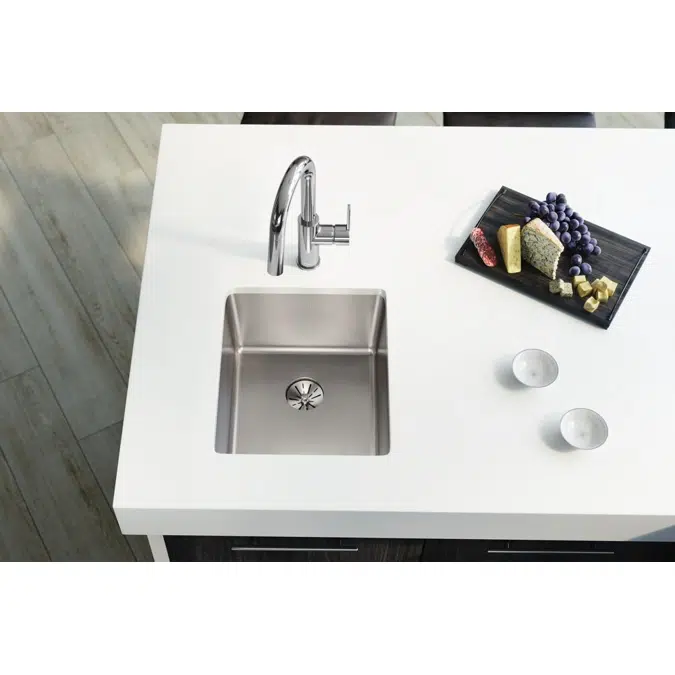 ELUHH1316TPD Lustertone Iconix® 16 Gauge Stainless Steel, 16" x 18-1/2" x 8" Single Bowl Undermount Sink with Perfect Drain®
