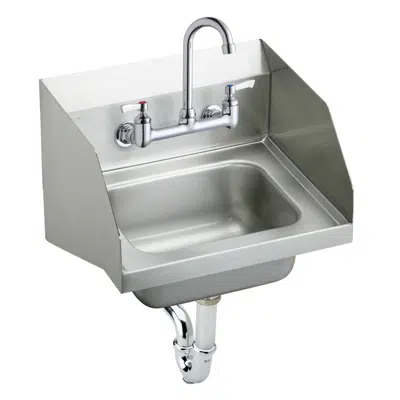 изображение для CHS1716LRSC Elkay Stainless Steel 16-3/4" x 15-1/2" x 13" Single Bowl Wall Hung Handwash Sink Kit w/Side Splashes