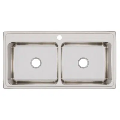 Image for DLR4322101_5_MR2 Lustertone® Classic Stainless Steel 43" x 22" x 10-1/8" Equal Double Bowl Drop-in Sink