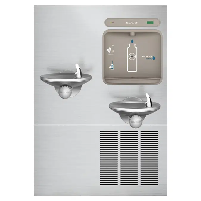 LRPBM28K Elkay SwirlFlo® Bi-level ADA Fountain with Mounting Frame Filtered Refrigerated Stainless