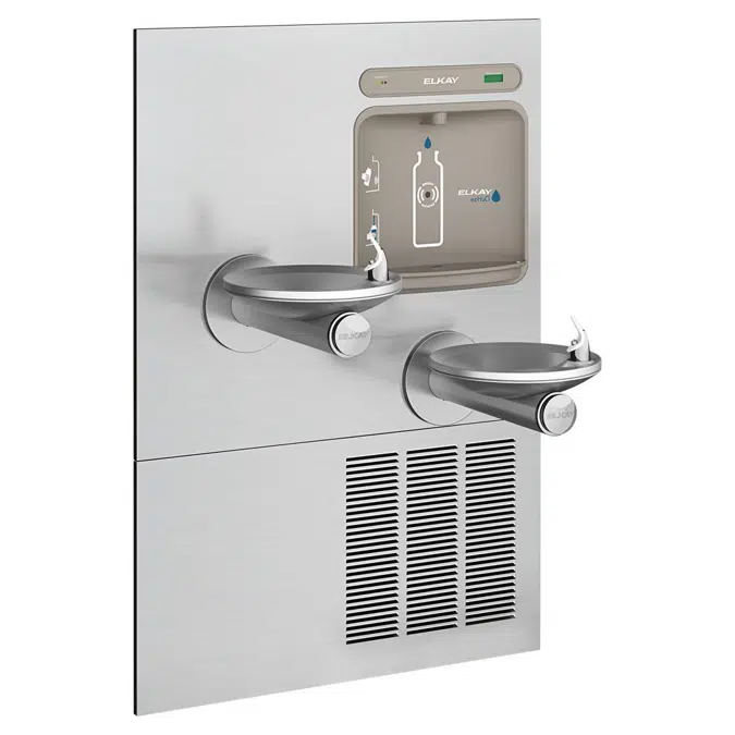 LRPBM28K Elkay SwirlFlo® Bi-level ADA Fountain with Mounting Frame Filtered Refrigerated Stainless