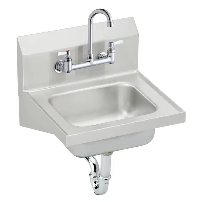 CHS1716C Elkay Stainless Steel 16-3/4" x 15-1/2" x 13" Single Bowl Wall Hung Handwash Sink Kit