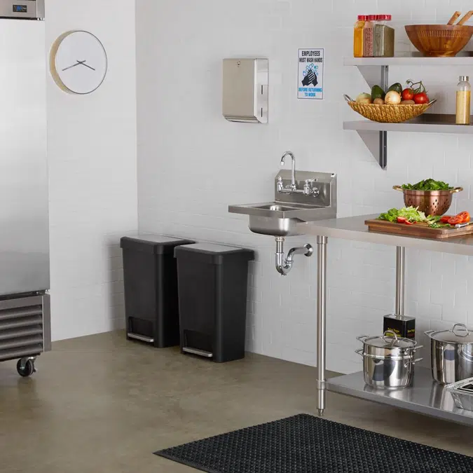 CHS1716C Elkay Stainless Steel 16-3/4" x 15-1/2" x 13" Single Bowl Wall Hung Handwash Sink Kit w/Faucet + Drain + P-trap