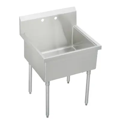Bild für WNSF81362 Weldbilt® Stainless Steel 39" x 27-1/2" x 14" Floor Mount Single Compartment 2-Hole Scullery Sink