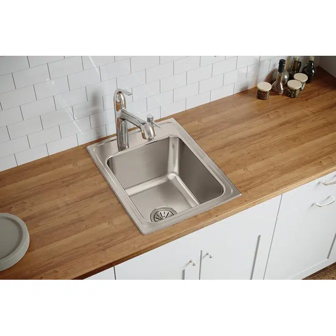 DLR1722101_3_MR2 Lustertone® Classic Stainless Steel 17" x 22" x 10-1/8" Single Bowl Drop-in Sink
