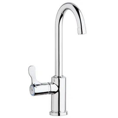 Imagem para Elkay Single Hole 8-5/8" Deck Mount Faucet with Gooseneck Spout Lever Handle on Left Side Chrome}