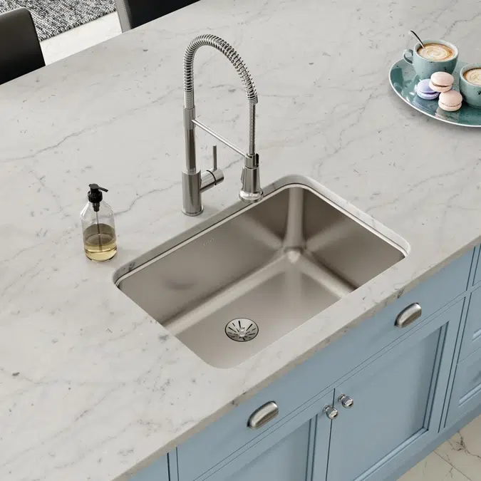 ELUH241610PD Lustertone® Classic Stainless Steel 26-1/2" x 18-1/2" x 10" Single Bowl Undermount Sink with Perfect Drain®
