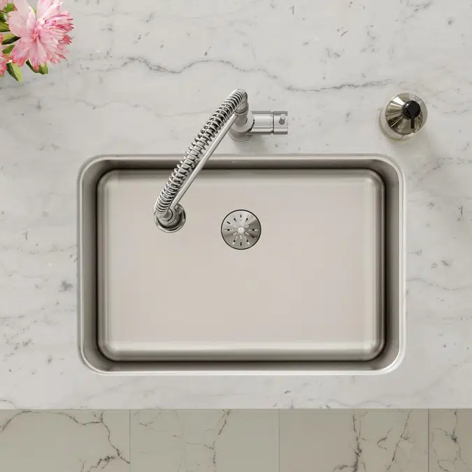 ELUH241610PD Lustertone® Classic Stainless Steel 26-1/2" x 18-1/2" x 10" Single Bowl Undermount Sink with Perfect Drain®