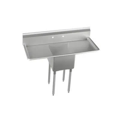Image pour E1C16X20-2-18X Dependabilt™ Stainless Steel 52" x 25-13/16" x 43-3/4" 18 Gauge One Compartment Sink w/ 18" Left and Right Drainboards and Stainless Steel Legs